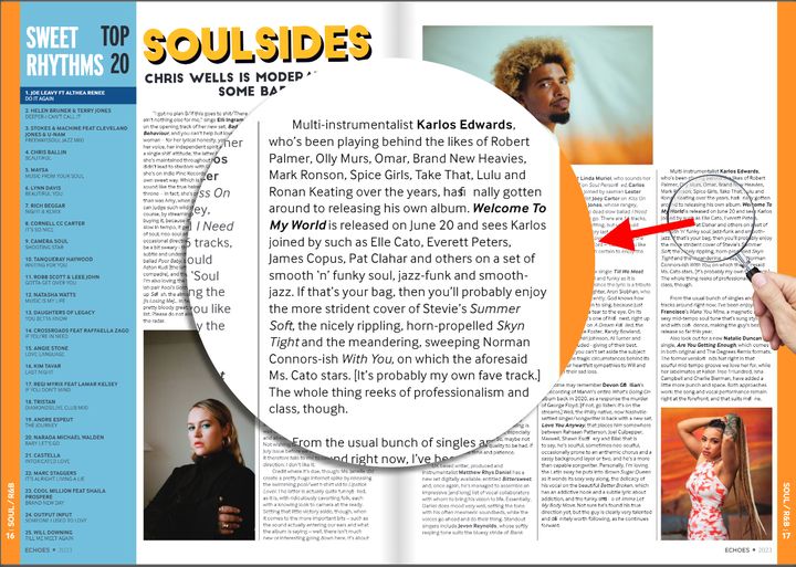 Karlos Edwards New Album Review in Echoes Magazine 